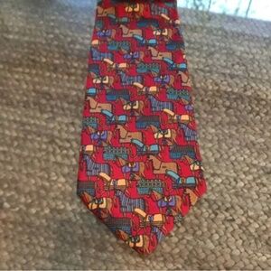 Paul Fredrick Mens 100% Silk Neck Tie Horse Print